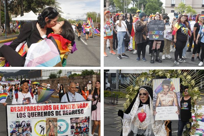 Contingentes de la comunidad LGBTIQ+ marchan por las calles de Morelia en el Pride 2026.