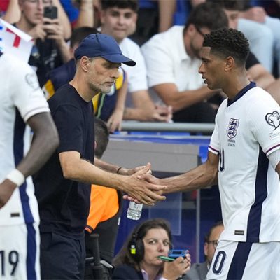 Jugadores de la selección inglesa durante un partido.