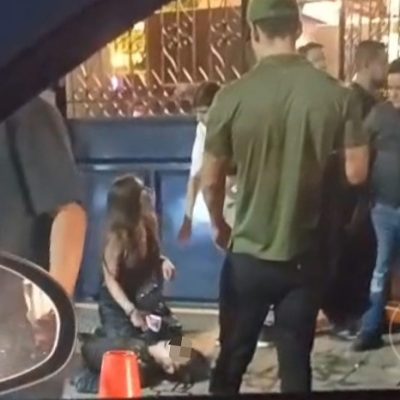 Acordonamiento de la avenida Latinoamericana tras el ataque armado en Uruapan donde falleció un músico.