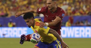 Jugadores de la Selección de Colombia durante el partido contra Portugal en el Mundial 2026.