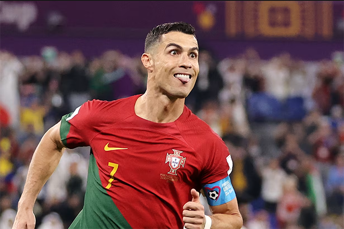 El delantero y capitán luso Cristiano Ronaldo en el Mundial durante un entrenamiento con la selección de Portugal.
