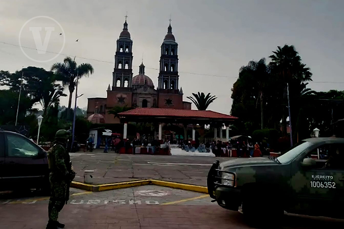Despliegue de seguridad tras el operativo militar en las inmediaciones de El Laguito, San Juan Nuevo.