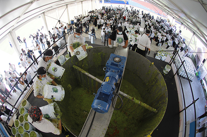Cientos de chefs y voluntarios preparan el guacamole más grande del mundo en el estado de Jalisco.