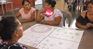 Agricultores locales recibiendo apoyo y capacitación tecnológica del Programa Mundial de Alimentos en el Corredor Seco en Guatemala.