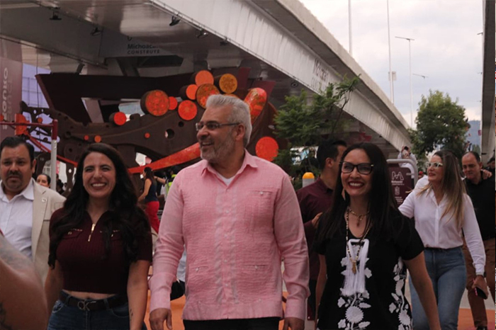 El gobernador de Michoacán, Alfredo Ramírez Bedolla, durante una conferencia de prensa sobre el panorama electoral estatal.