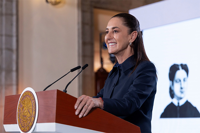 La presidenta Claudia Sheinbaum Pardo durante su conferencia