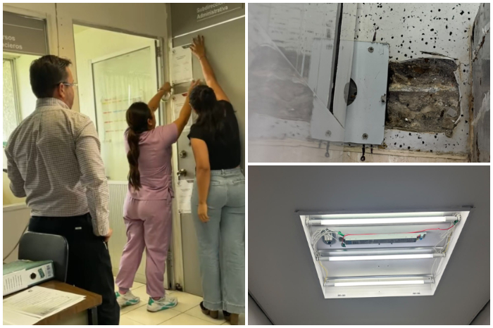 Personal médico y administrativo de la clínica del ISSSTE en Zamora.