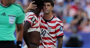 Folarin Balogun, delantero de Estados Unidos, durante un partido del Mundial.