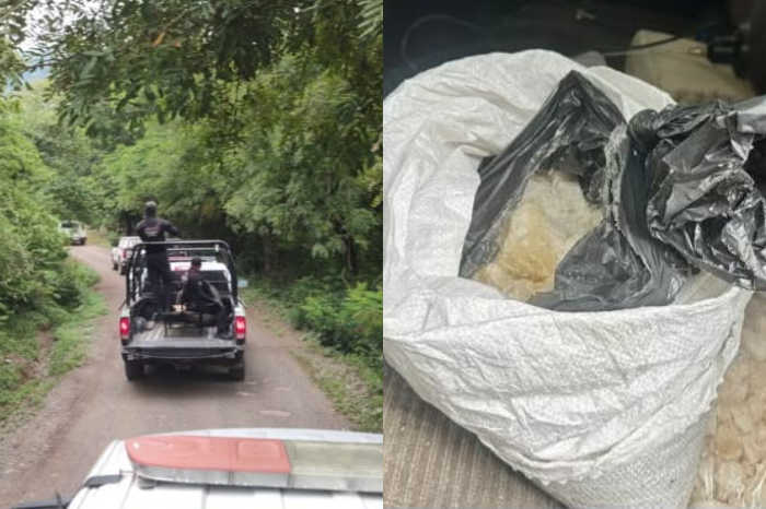SSP apoya en cateo a la FGE, localizan 10 kg de metanfetamina