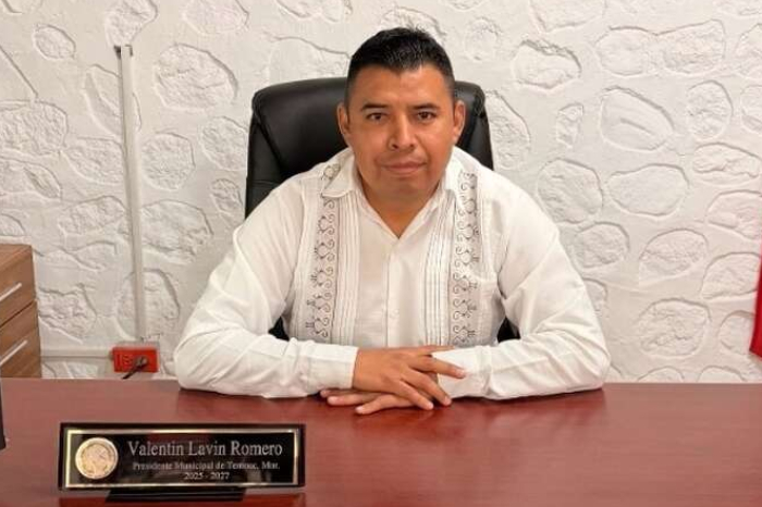Cortejo fúnebre y fuerte operativo de seguridad durante el funeral del alcalde Valentín Lavín Romero en Temoac