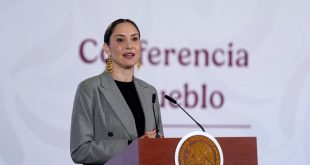 Claudia Curiel de Icaza secretaria de Cultura hablando sobre la proteccion de la obra de Frida Kahlo