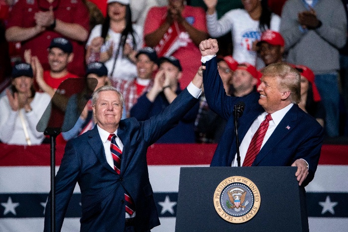 Senador Lindsey Graham durante una sesion en el Senado de Estados Unidos