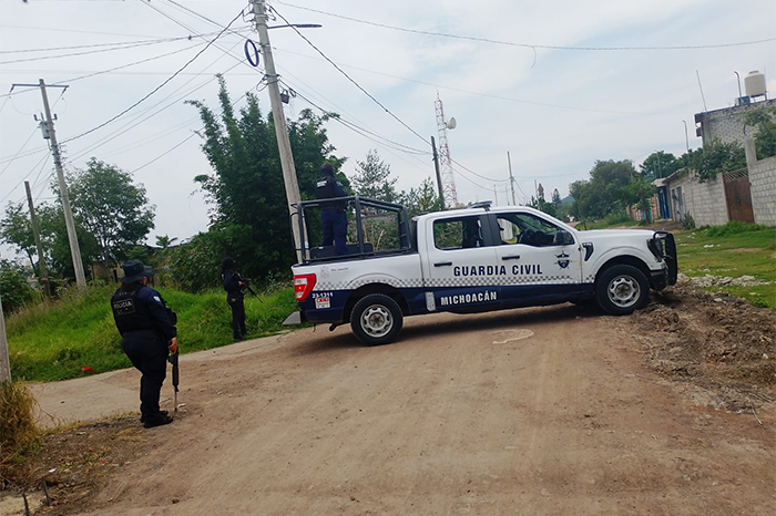 Despliegue de fuerzas de seguridad tras ataque armado en Tzintzimeo.
