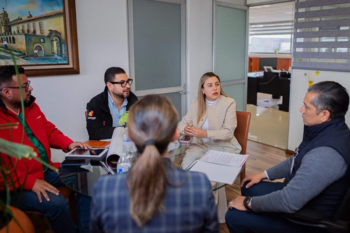 Dayana Pérez Mendoza en reunión de trabajo para la organización de la Feria del Cobre 2026.
