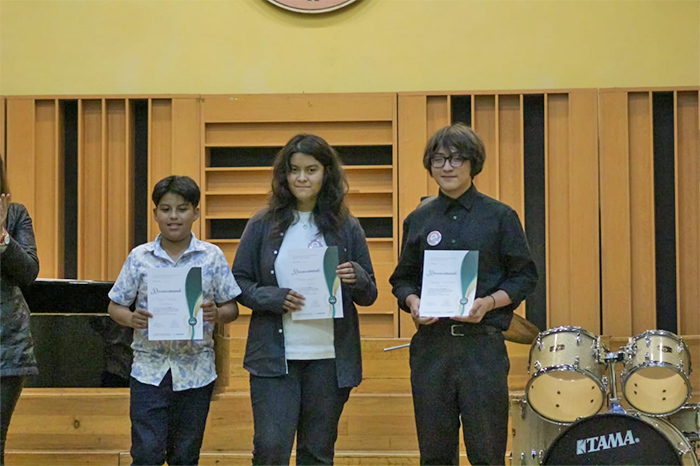 Jóvenes músicos durante su presentación en el concurso Niños Músicos del Campus Carlos Prieto.