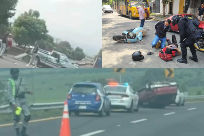 Accidente de tránsito registrado en Morelia, uno de los tres percances ocurridos en Morelia, Tarímbaro y Huaniqueo.
