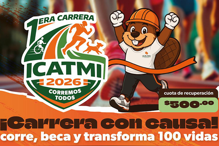 Póster oficial de la Carrera con Causa organizada por el Icatmi en Paseo Altozano de Morelia