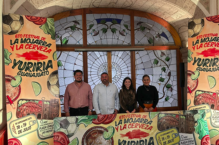 Organizadores presentan el Festival de la Mojarra y la Cerveza en Yuriria.