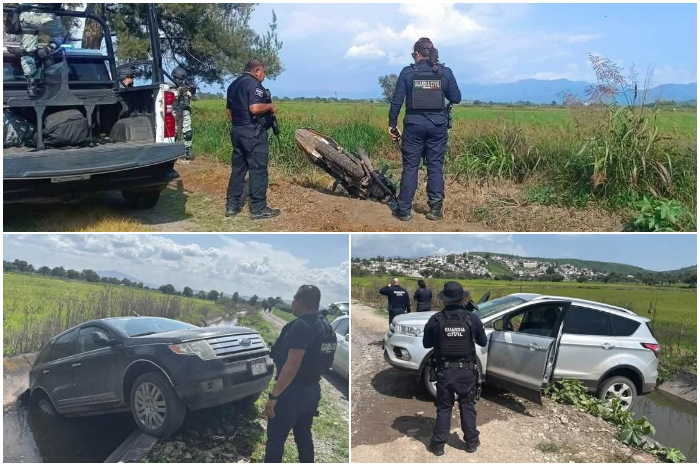 Elementos de la Guardia Civil recuperan seis vehículos robados tras un enfrentamiento con delincuentes en Álvaro Obregón.