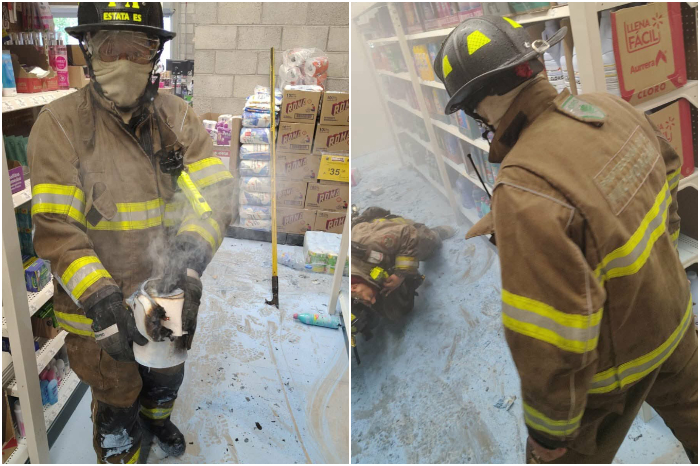 Bomberos de Protección Civil atendieron un reporte de incendio en la Bodega Aurrera Indeco, ubicada sobre la avenida Periodismo, en Morelia.