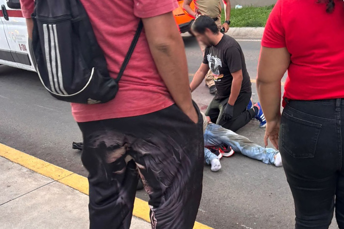 Accidente donde un joven motociclista perdió la vida en el Libramiento Oriente de Uruapan, Michoacán