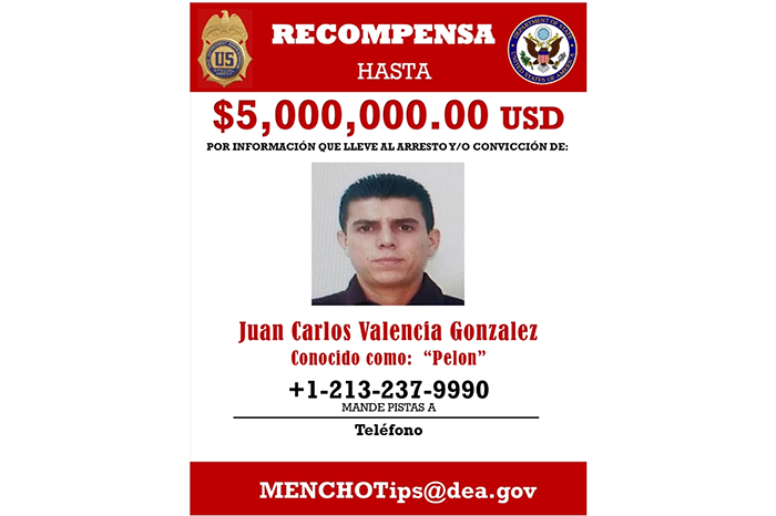 Ficha oficial de inteligencia de Juan Carlos Valencia González alias El 03 identificado como líder del CJNG