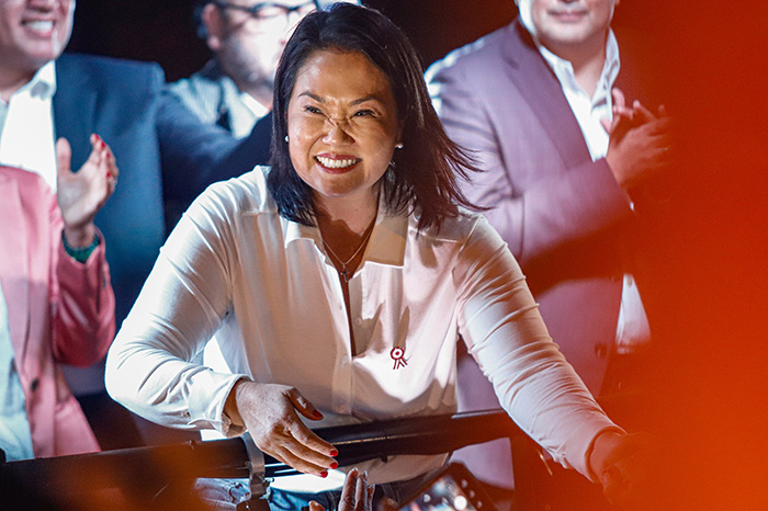 La presidenta electa de Perú Keiko Fujimori en un acto oficial tras manifestar su interés por México