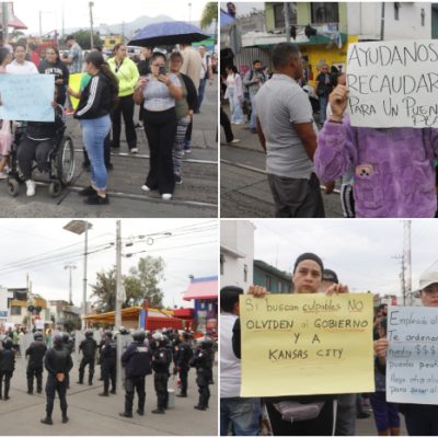 Vecinos de la colonia Jacarandas se manifiestan para exigir un puente peatonal en la avenida Michoacán tras la muerte de un menor.