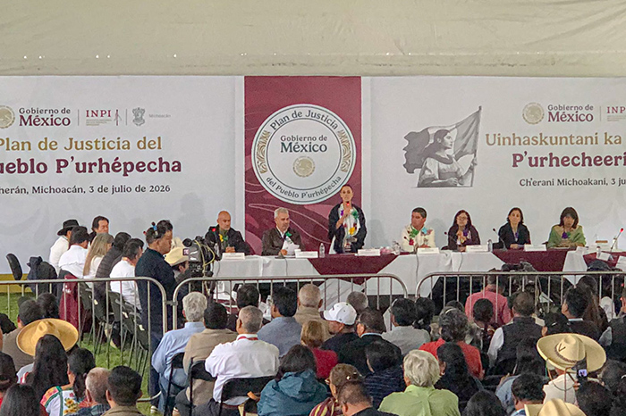 Presidenta de México Claudia Sheinbaum en Cherán.