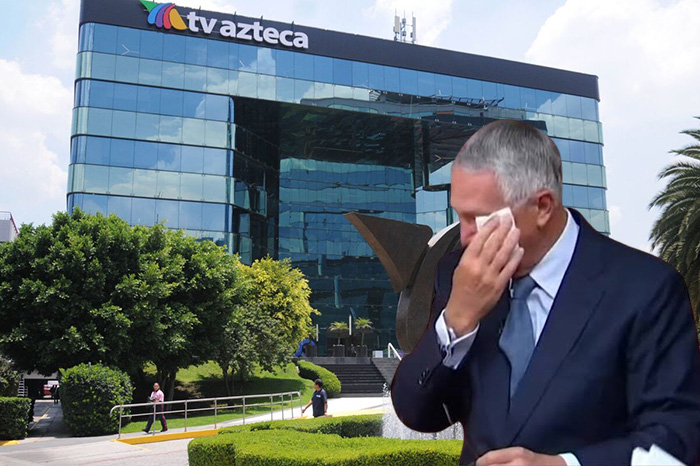 corporativo en las instalaciones de la televisora TV Azteca declarada en concurso mercantil