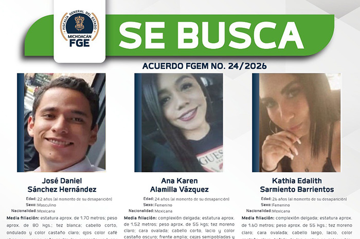 Gráfico institucional de la Fiscalía General del Estado de Michoacán con información de recompensa.