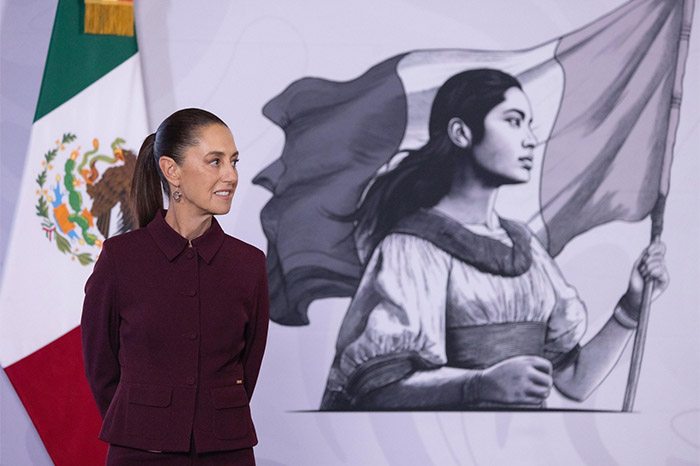 La presidenta de México, Claudia Sheinbaum Pardo, durante su conferencia matutina.