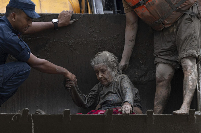 Zonas afectadas, áreas de rescate y cauces fluviales crecidos tras la inundación en Nepal.
