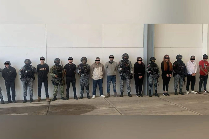 Comunicado oficial sobre el aseguramiento de armas, vehículos y la detención de integrantes del CJNG en Michoacán.