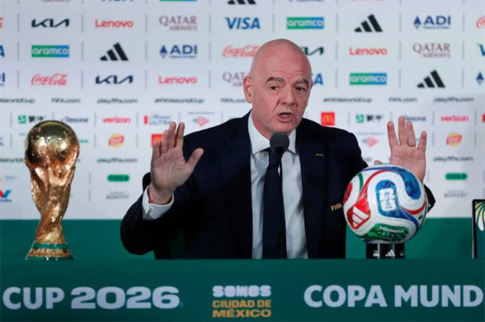 El presidente de la FIFA, Gianni Infantino, durante un evento oficial del organismo de fútbol.