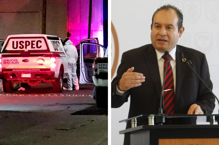 Conferencia de prensa de autoridades de seguridad e impartición de justicia en Michoacán.