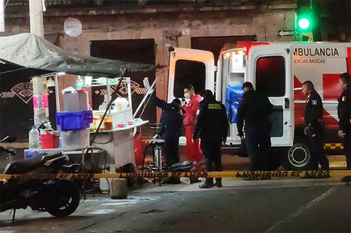 Patrullas de la policía y zona acordonada en la capital michoacana.