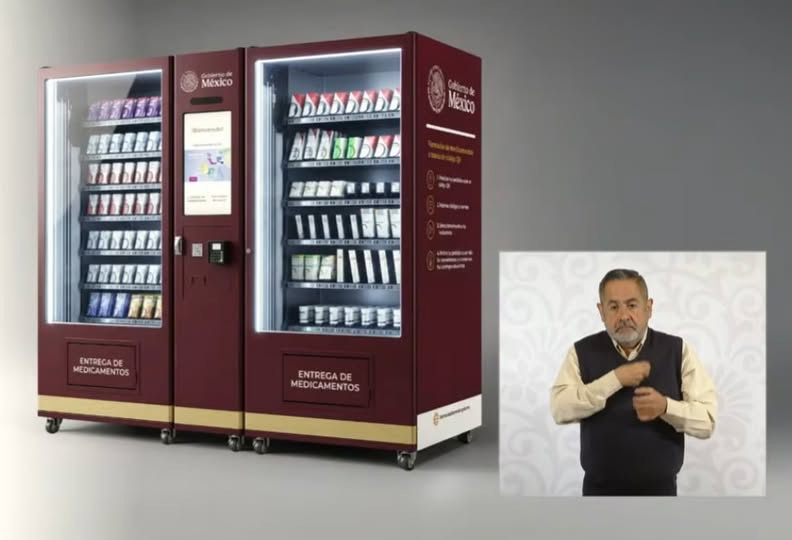 Maquinaria de despacho automático y Farmacias del Bienestar para la entrega de medicamentos en México.