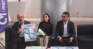 Autoridades municipales y académicas en conferencia de prensa anunciando un evento científico.