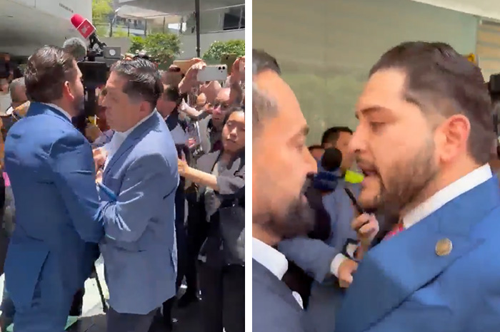 Altercado entre diputados en el Senado.