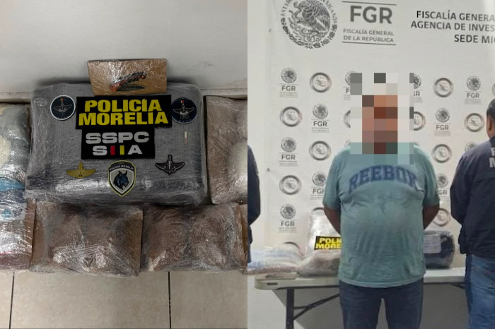 Elementos de Policía Morelia aseguraron casi 10 kilos de cristal en la Terminal de Autobuses de Morelia.