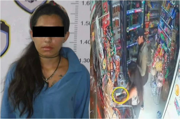 Elementos de la Policía Morelia detuvieron a una joven presuntamente implicada en un robo a una tienda de abarrotes en la colonia Las Margaritas.