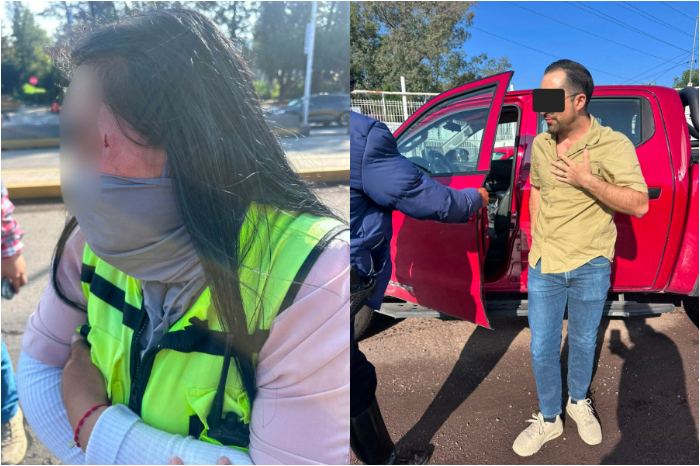 Elementos de la Guardia Civil detienen a un hombre acusado de agredir a una trabajadora de una obra vial en Morelia.
