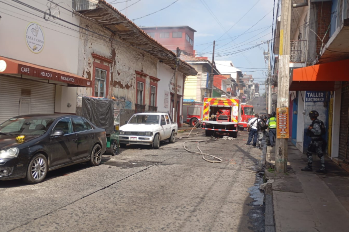 Incendio en local comercial del Centro de Uruapan