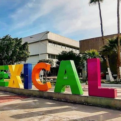 Letras turísticas de la ciudad de Mexicali, en Baja California.