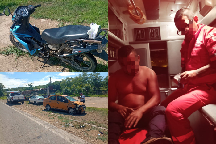 Motociclistas lesionados en accidentes sobre la carretera Huetamo-San Lucas