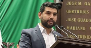 Diputado local ofreciendo postura sobre seguridad y combate a la extorsión en Michoacán.