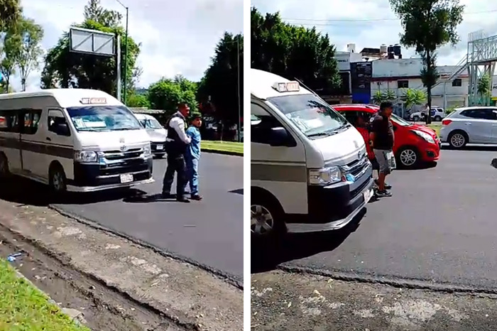 Unidades policiales y vialidad en el Libramiento Oriente de Morelia, Michoacán.
