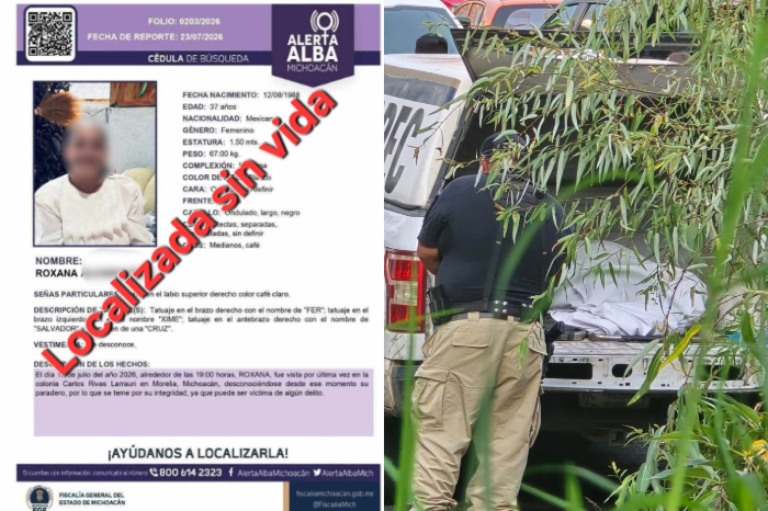 Roxana, de 37 años, fue identificada como la mujer hallada mutilada en Balcones de Morelia; la FGE investiga el caso.