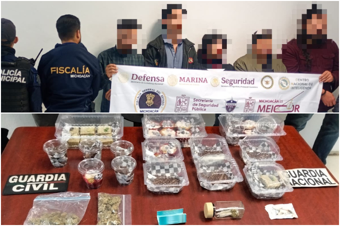 SSP detiene a cinco personas y asegura productos presuntamente elaborados con marihuana en Uruapan